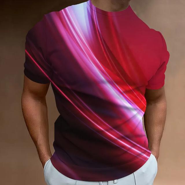 T-Shirts For Men Casual 3D Abstract Print Short Sleeve Tops Fashion O-neck Prints Graph Tees Y2k Oversized Men's Clothing Tshirt