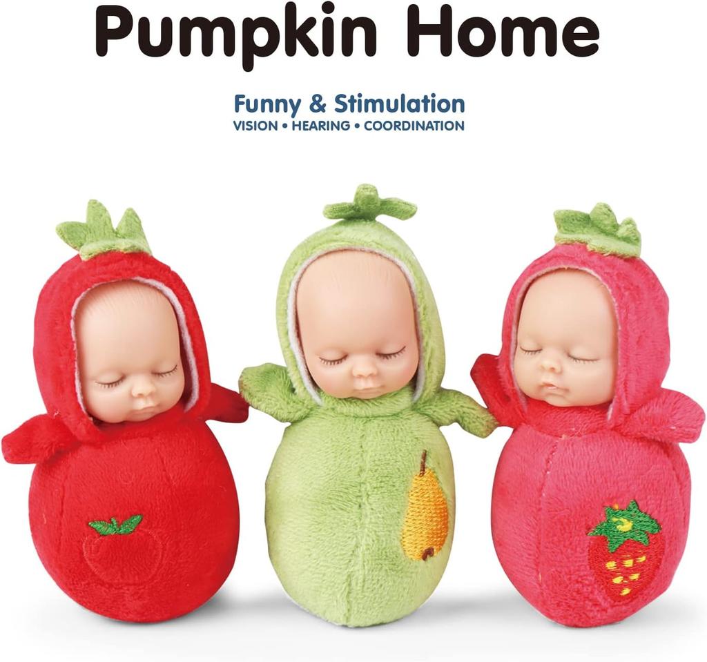 eDollable 10 Cm Small Dolls Playset Includes 6 Soft Mini Dolls and a Storage Bag, Realistic Looking Small Baby Dolls Set for Toddlers