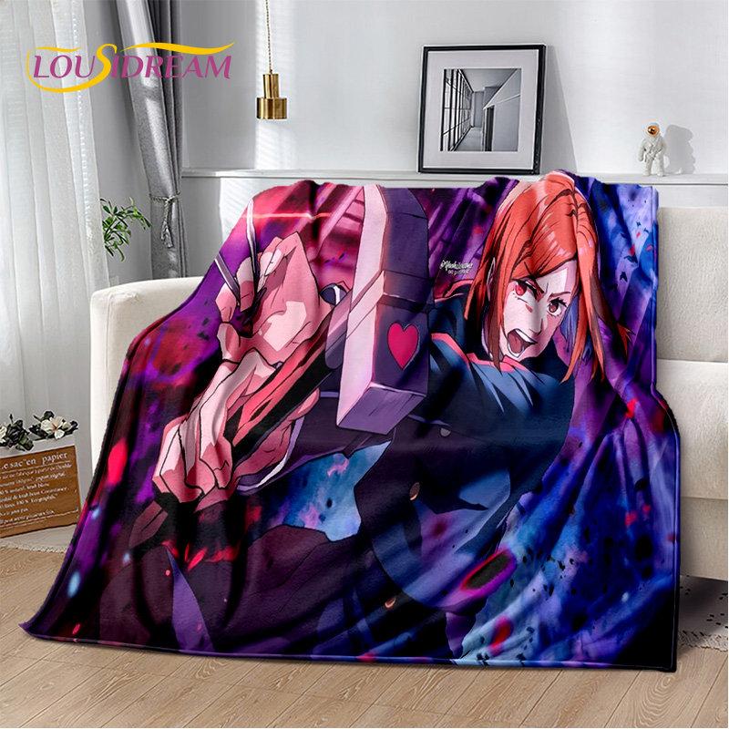 Jujutsu Kaisen Anime Cartoon Soft Plush Blanket,Flannel Blanket Throw Blanket for Living Room Bedroom Bed Sofa Picnic Cover Kids
