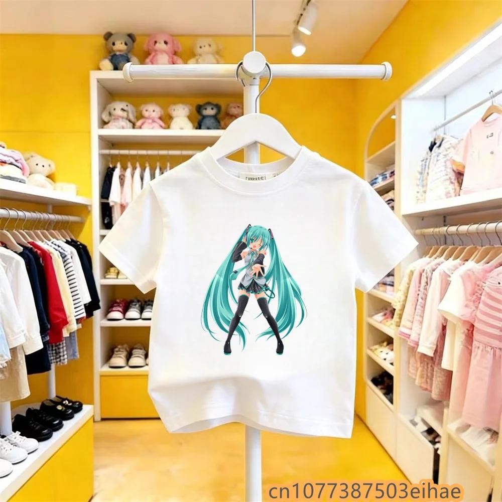 Future MIKU Line Hatsune Miku High Quality Pure Cotton Short Sleeve Printed Casual Fashion Clothes New For Boys Girls Outdoor