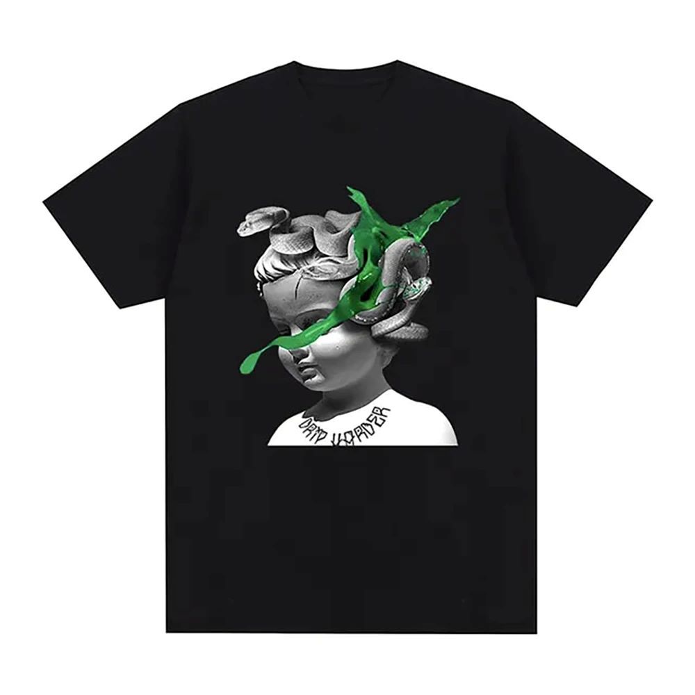American retro cotton printed Unisexs and Womens loose casual Tshirt new personalized fashion trend round neck Tshirt