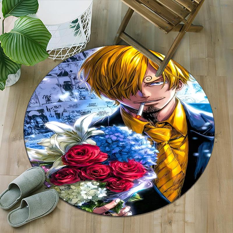1pc S-Sanji  Carpet, Round Rug, Comfortable, Suitable for Entryways, Living Rooms, Office, And Bedrooms, Christmas Decoration