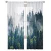 Forest Summer Simple Gradient Sheer Curtains Modern Gauze Curtain for Living Room Bedroom Voile Yarn Curtains