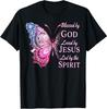 Blessed by God Loved by Jesus Pink Butterfly T-Shirt