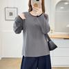 Women S Plus Size Long Sleeve Fake Two Piece Pullover Top Casual Slimming Base Shirt