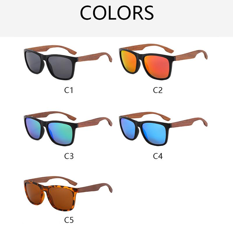 Wooden Outdoor UV400 Protection Sun Eyeglasses Unisex Design Retro Style Fashion Style Square Glasses Frame Sun Glasses Men's Women's Vintage Style
