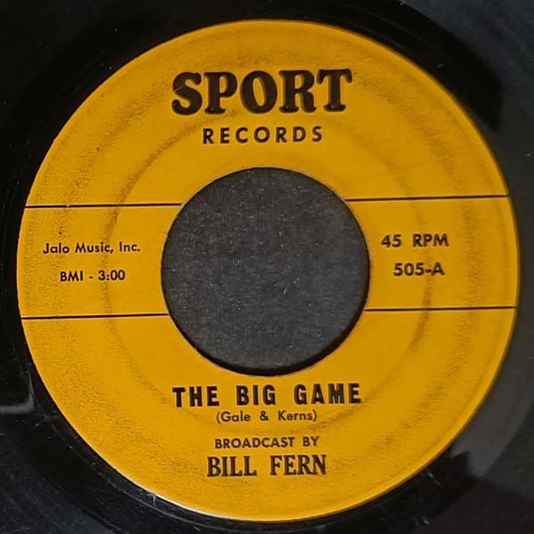 7inch Record BILL FERN - The Big Game 505 Sport Records US Soul/Funk Used