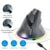 USB Wireless Bluetooth Rechargeable Vertical 7 Vertical Compatible with iOS 13 and and Microsoft Gray 2.4GHz 5.1 Mouse, Quiet, Buttons, Ergonomic,