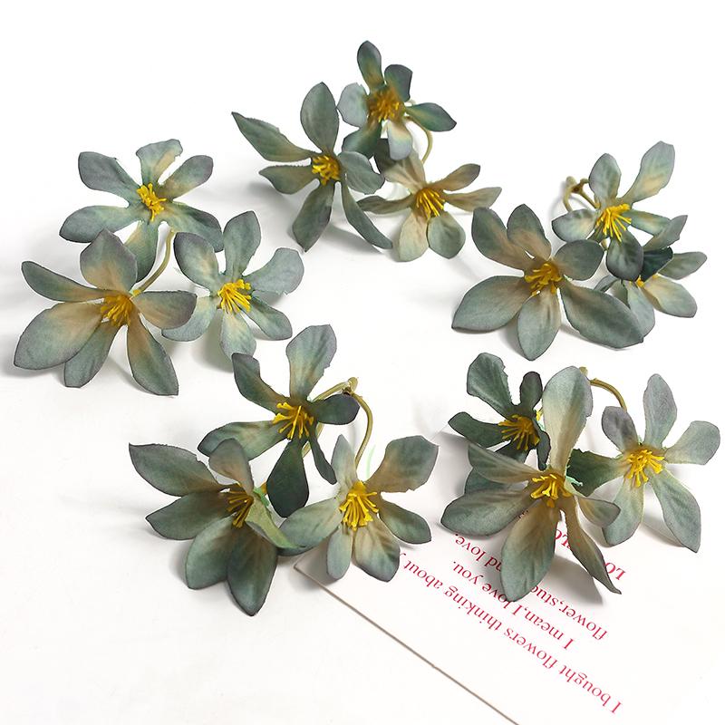 Mini-Orchideen-Strauß DIY-Set: Seiden-Kunstblumen & Strohhut-Accessoires für Geschenke und Dekorationen