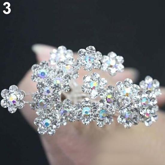 20Pcs Women's Wedding Bridal Faux Pearl Rhinestone Flower Hairpins Hair Clips