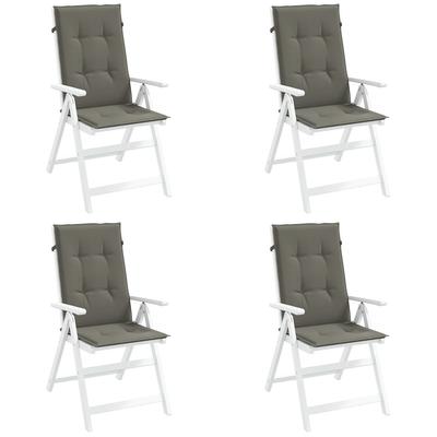 Vidaxl High-Back Chair Cushions, 4 Pcs, Dark Grey