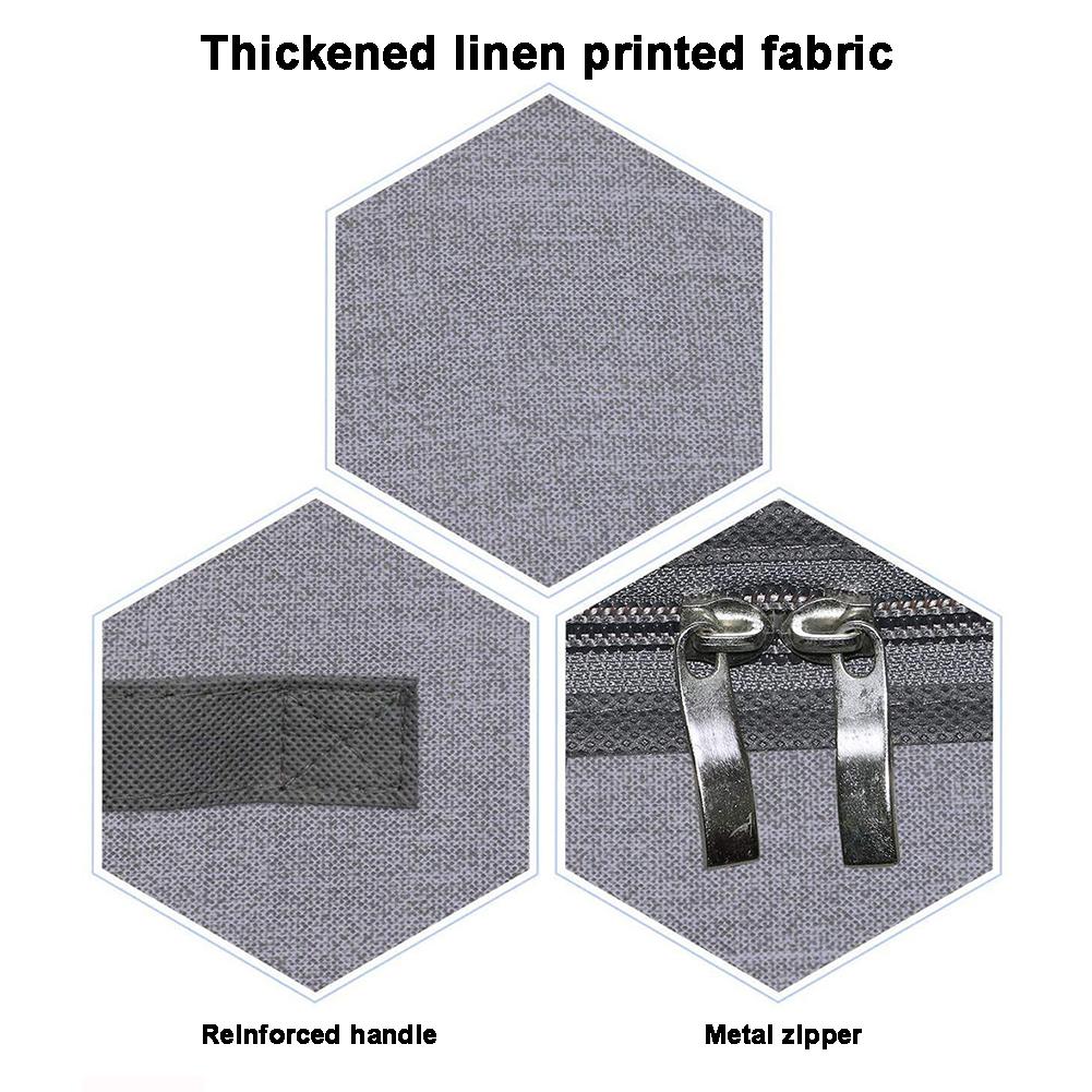 

Fabric Underbed Storage Bag Saving Space Blankets Storage Box For Bedroom Single loaded