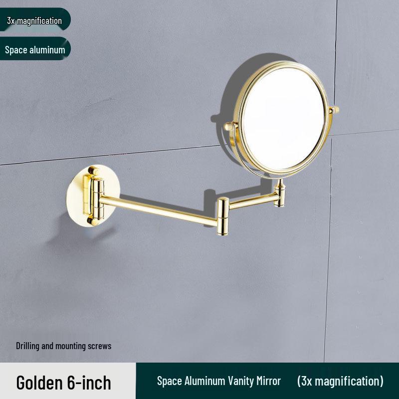 Wall-Mounted Rotating Double-Sided Vanity Mirror with Magnification