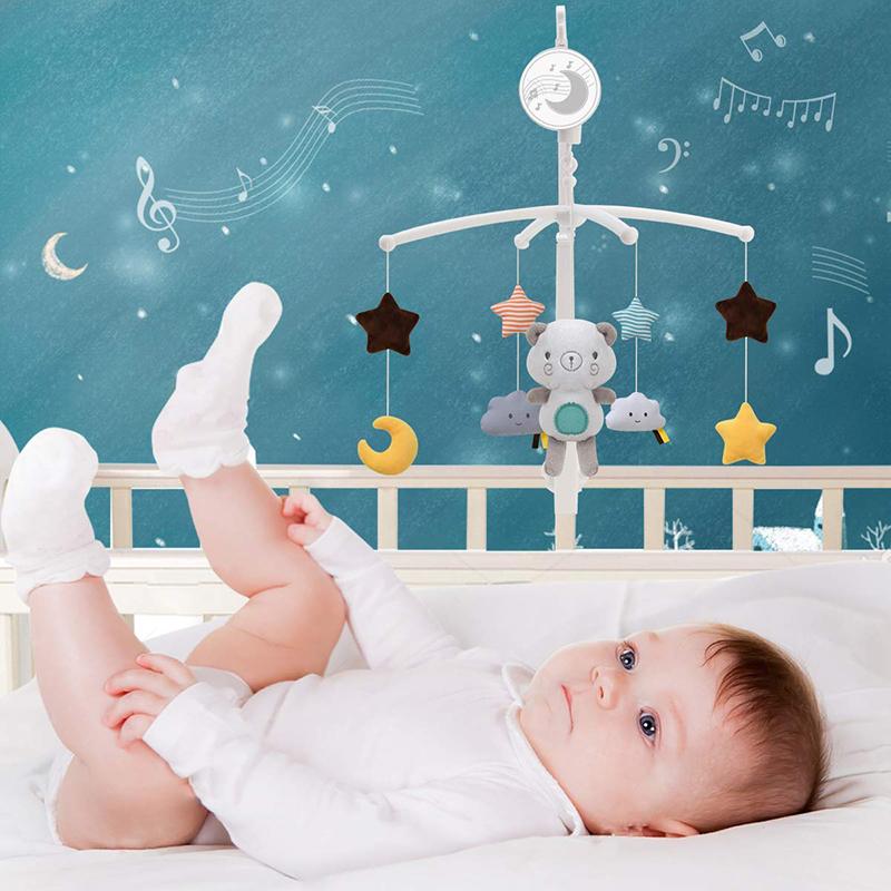 Baby Bed Bell Carousel Crib Mobiles Rattles Music Educational Toys for Cots Infant Baby Toys 0-12 Months for Newborns Gifts