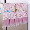 70x170cm Refrigerator Dust Cover with Storage Pocket Flower Pattern Dust-proof Cover Art Cloth Washable Protective Cover