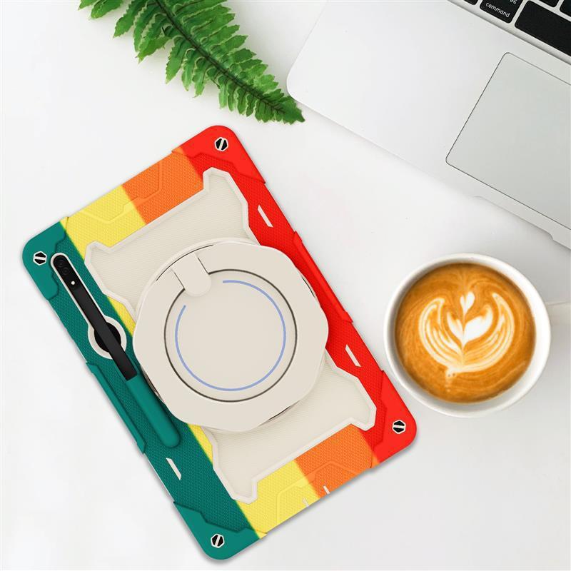Tablet Case Tab S7 FE S8 Ultra Rotatable Stand With Pen Slot Shockproof Cover