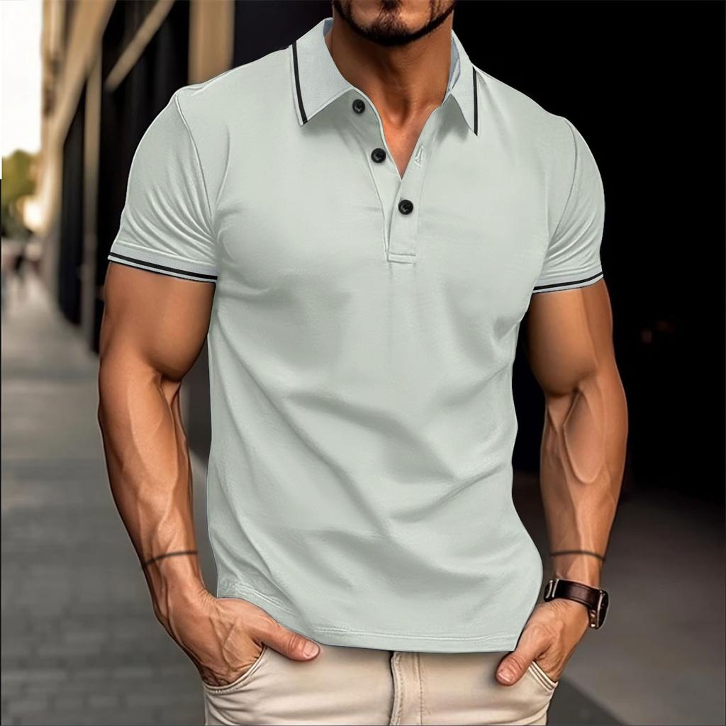 Cross-border men's clothing new lapel men's casual fashion short sleeves