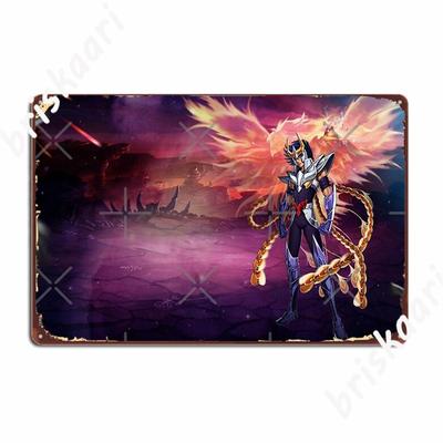 Saint Seiya Cavalieri dello Zodiaco Ikki Fenice Segni Metallici Murale Grotta Pub Divertente Decorazione Garage Cartello in Latta Poster