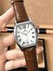 Pablo Raez Barrel Watch: Waterproof Leather Strap, Calendar, Casual Men's Style.