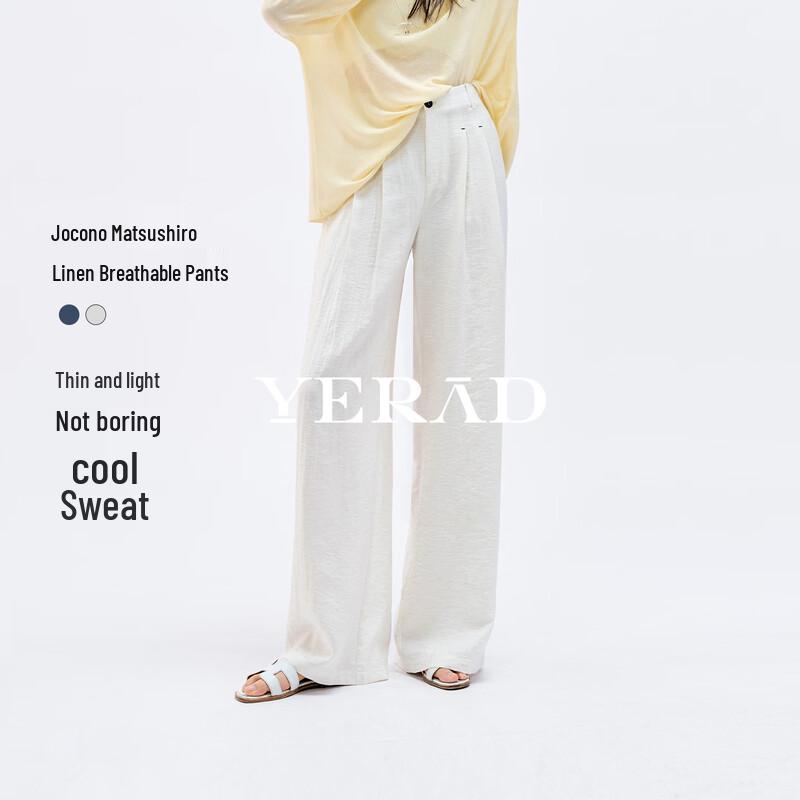 YERAD Women s Linen Blend Slim Wide-Leg Pants 29