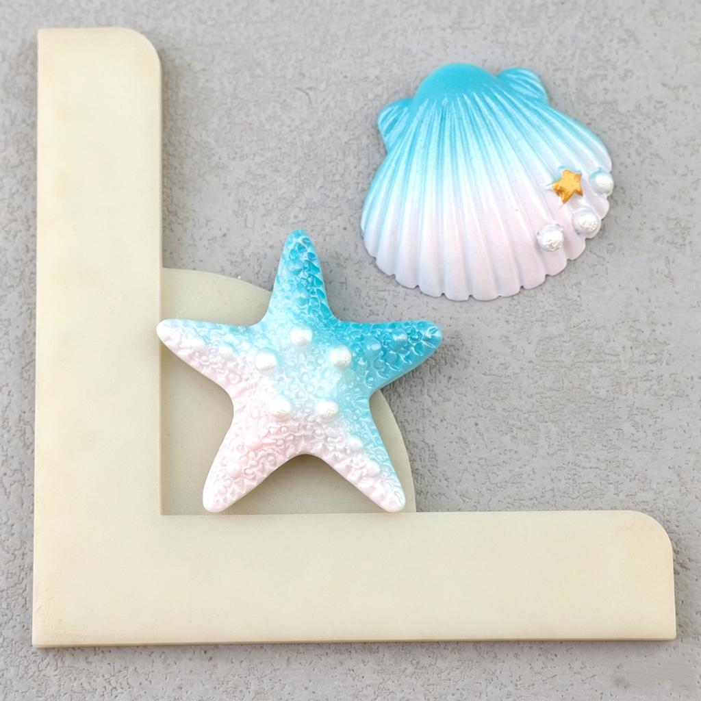 Gradient Shell Starfish Resin Charms Ocean Series DIY Hair Fridge Magnet Phone Case Shoe Buckle Craft Accessories