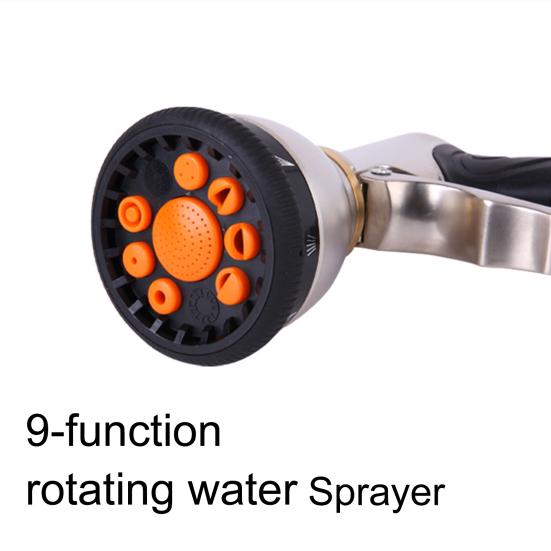 Handheld Hose Nozzle 9 Adjustable Patterns Hose Spray Nozzle Heavy Duty