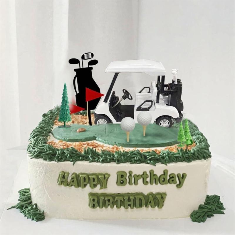 Golfing Cart Standard Cake Leader For Golfing Theme Party Birthday Celebration Plastic Decoration