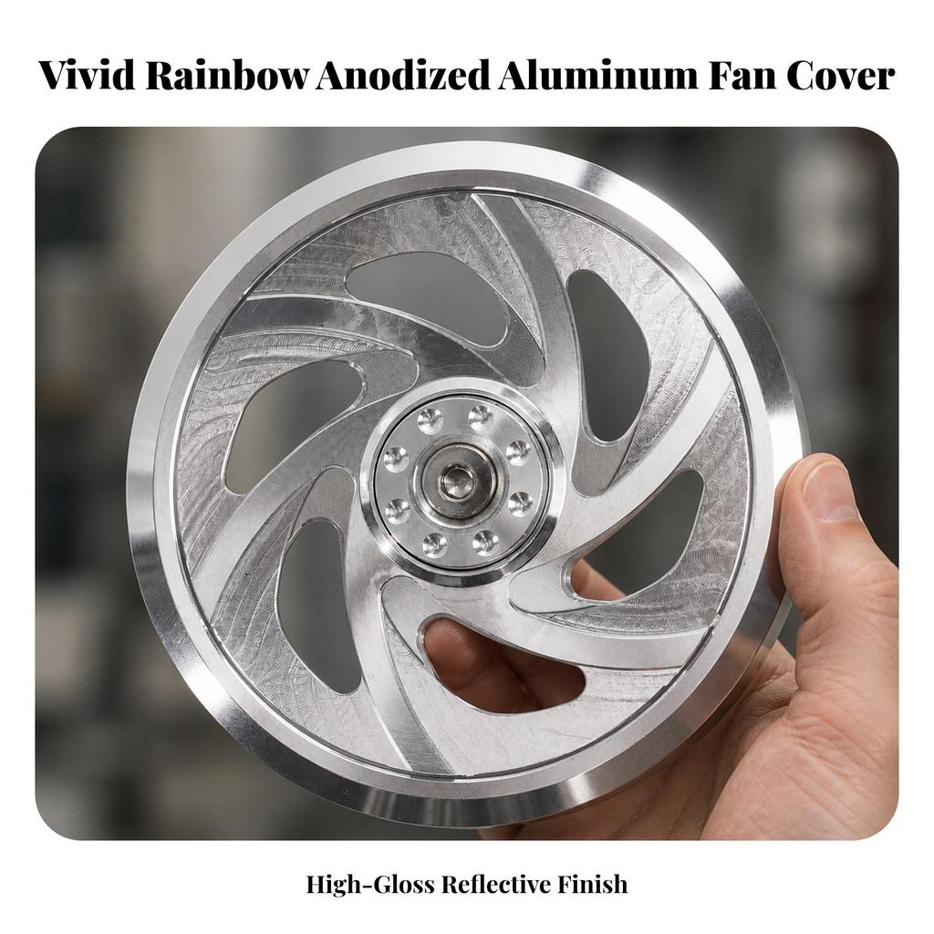 Guarding Motorcycle Fan Cover | Openwork Spiral Cutouts, Lightweight Aluminum Alloy, Cooling