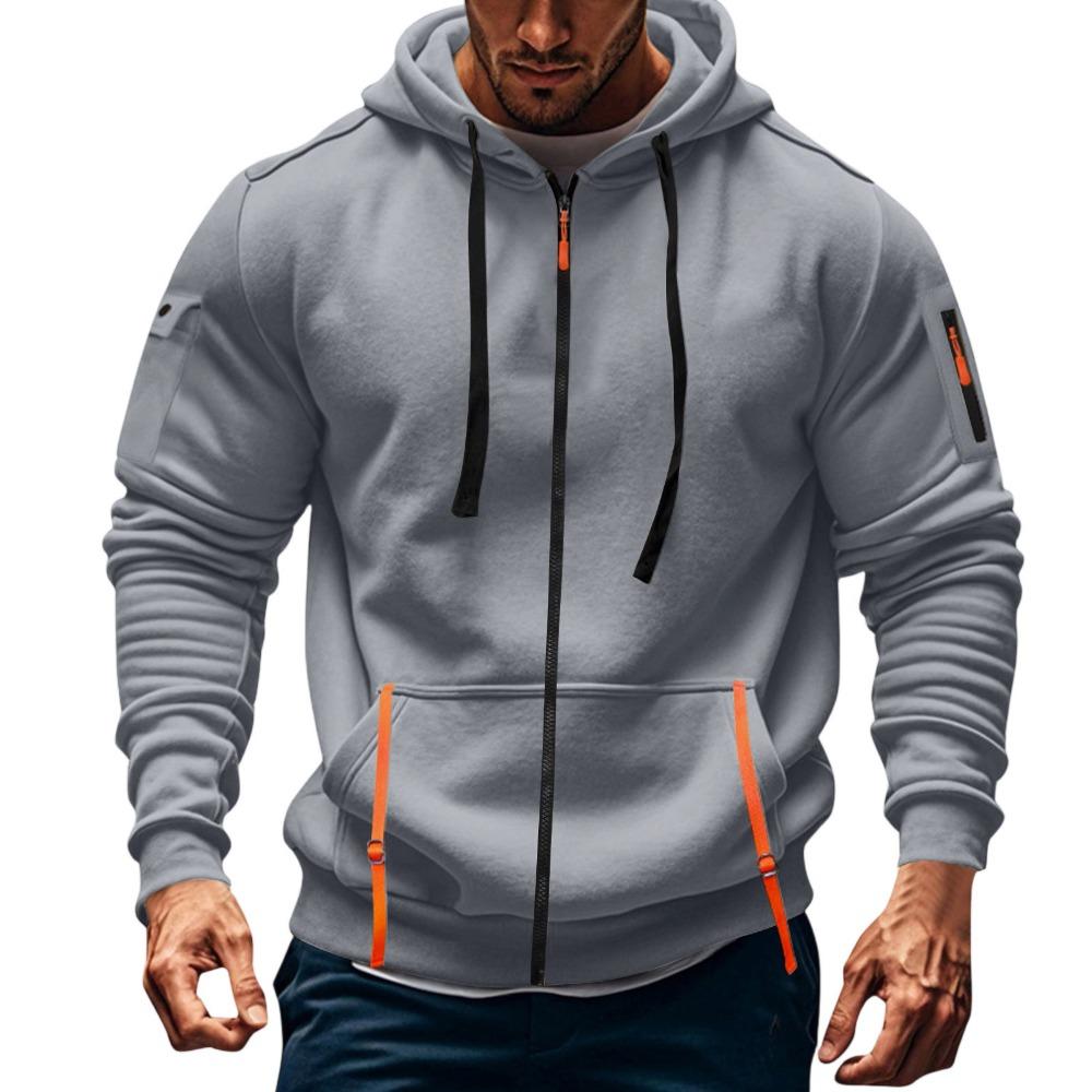 Men's Sportswear Y2K Trend Innovation Men's Hooded Sweatshirt New Multi-pocket Cardigan Fleece Sweatshirt Jacket