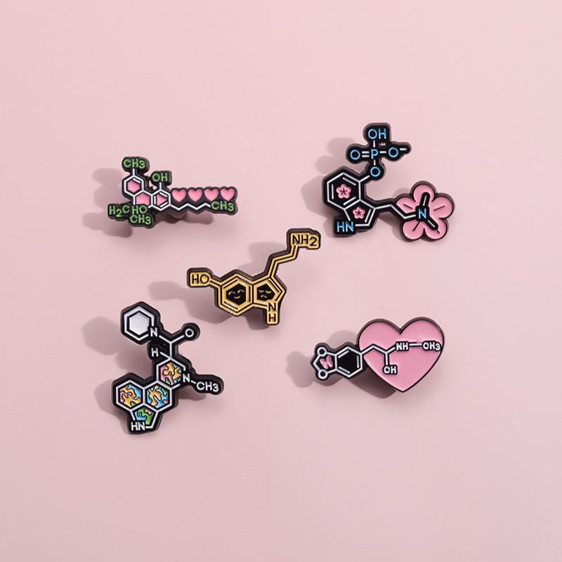 Cartooninspired Contemporary Molecule Brooch Stylish Alloy Pin For Any Attire Winter