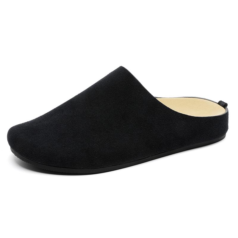 Wildleder Halbschuhe für Herren Mules Große Größe Semi-Drag Loafer Hausschuhe Offene Rückseite Freizeitschuhe Slides Sandalen Slip-On Flache Schuhe