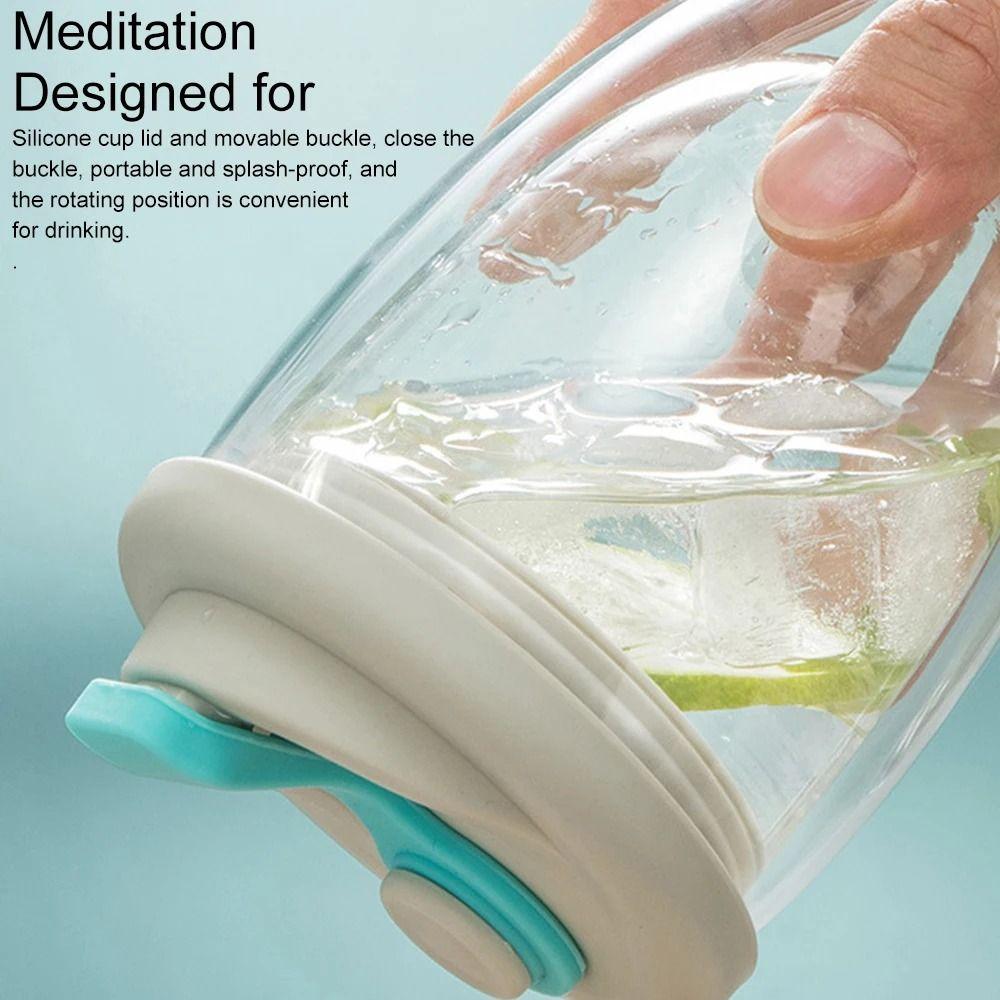 Cold/Heat Resistant Transparent Tumbler Insulated Double Wall Coffee Mug Glass Cup with Lid Milk