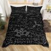 Set Copripiumino Equazioni Matematiche Clessidra Galassia Viola Coperta Copripiumino Formula Fisica Set Biancheria da Letto per Dormitorio Asse Geometrico Scientifico
