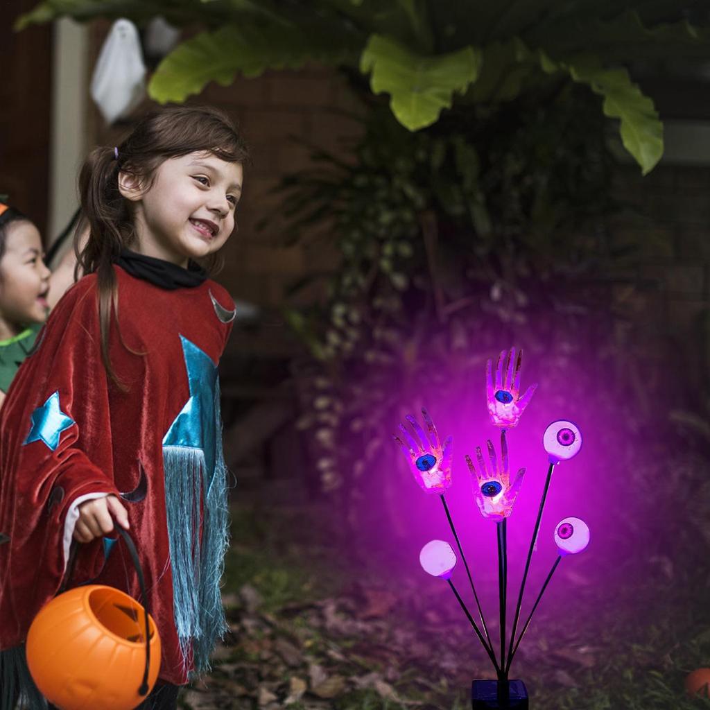 Eyeball Stake Lights Skeleton Hands Eyeball Stake Lights Solar Waterproof Spooky Decor For Halloween Garden Graveyard Pathway