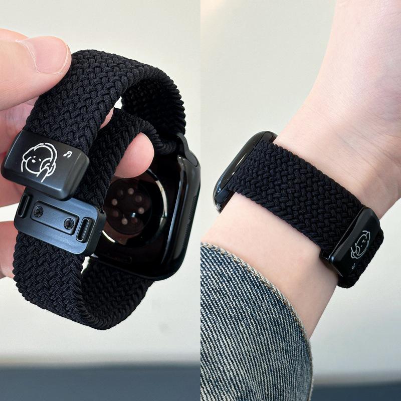 Music bear nylon woven magnetic strap for Apple S11 watch applewatchs1098SE cute wristband