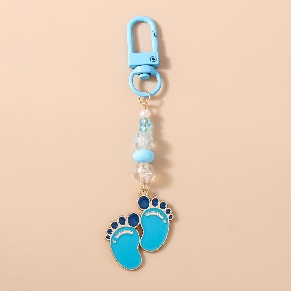 

Cute Enamel Footprint Keychain Women Girls Key Ring Pendants for Handbag Decor DIY Key Chain Kid s Jewelry Gifts