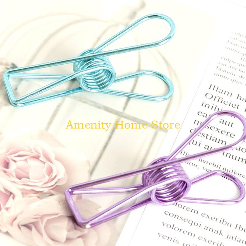F26C 20 Pcs Multipurpose Clothespins Steel Wire Clips Drying Pegs Clamps for Clothes/Snack Bags/Outdoor/Kitchen/Office
