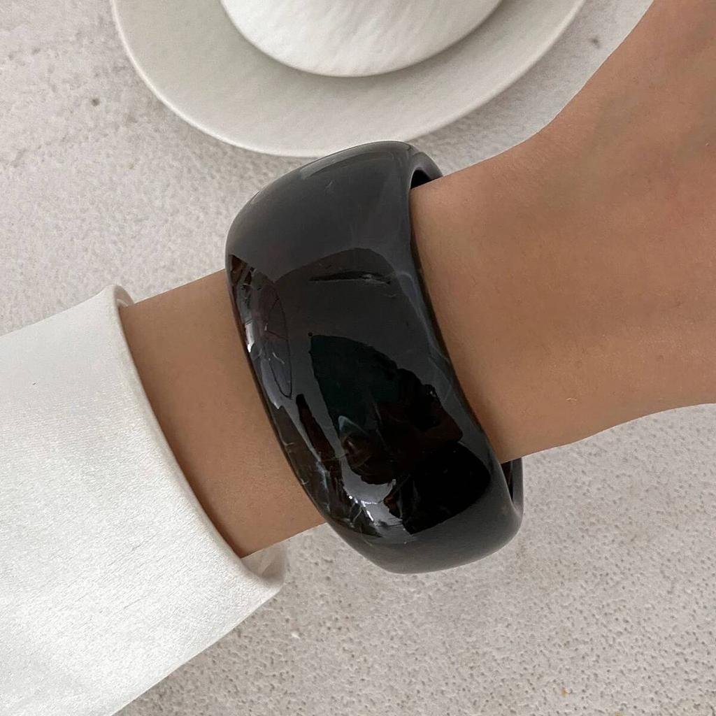 SHIXIN 3 Styles Bohemian Stackable Resin Acrylic Wide Bracelet for Women Vintage Irregular Geometry Chunky Bangles Party Jewelry