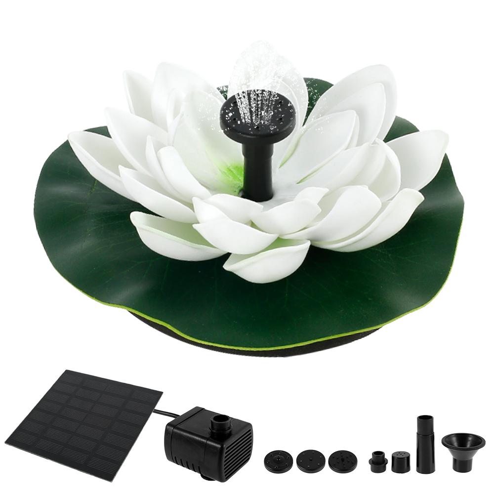 

Солнечный фонтанный насос Lotus Floating Water Feature Bird Bath Pond Солнечный насос с 4 насадками для садового украшения на открытом воздухе 1.4W/7V