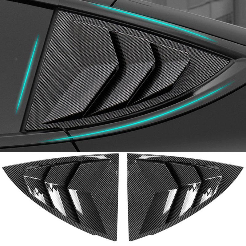 2pcs Car Rear Window Shutter Cover Trim Window Louver Side Vent Trim For Tesla Model 3 Model Y 2017-  Accessories