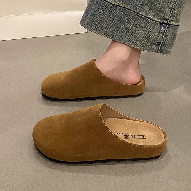 Platform Birkenstock shoes bag head half slippers women's outer wear 2025 spring and summer new retro Muller shoes soft sole Birkenstock half to