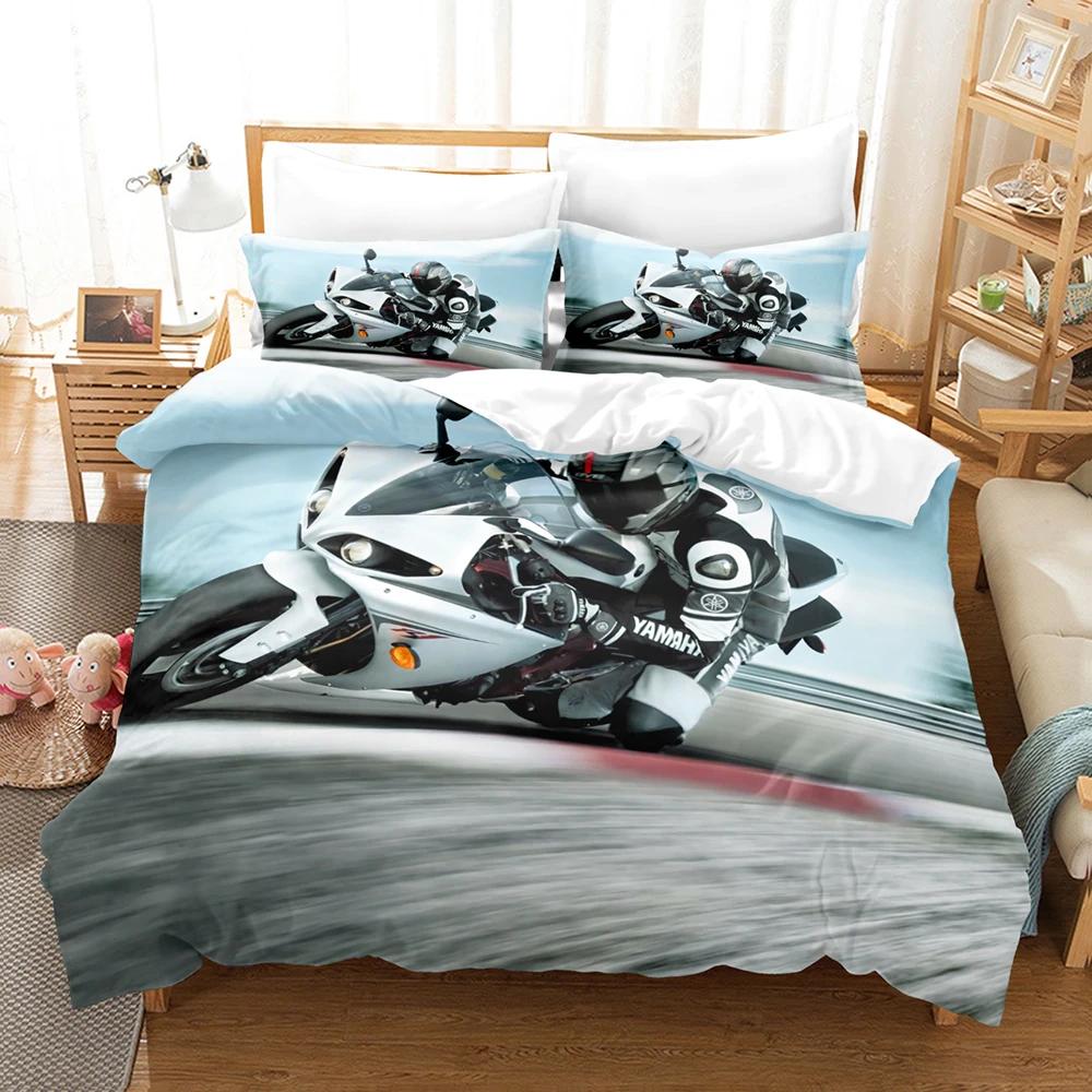 Super Cool Motorcycle AU Queen 210x210cm Bedding Duvet Cover Sets Kids,twin Full Queen King Bedroom Set Bedclothes 100% Quality