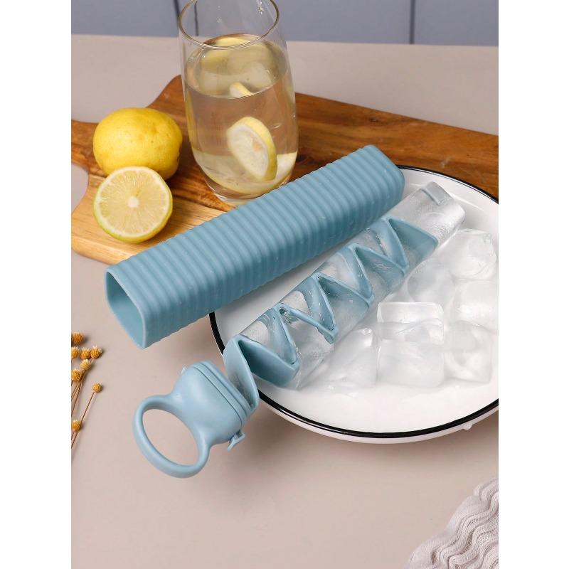 Silicone Pull-Out V-Shaped Ice Cube Tray, One Pull One Push Full Ejection, Flexible and Non-Stick, Odorless and Cold-Resistant 1pc - Pull-out Ice Tray (blue)