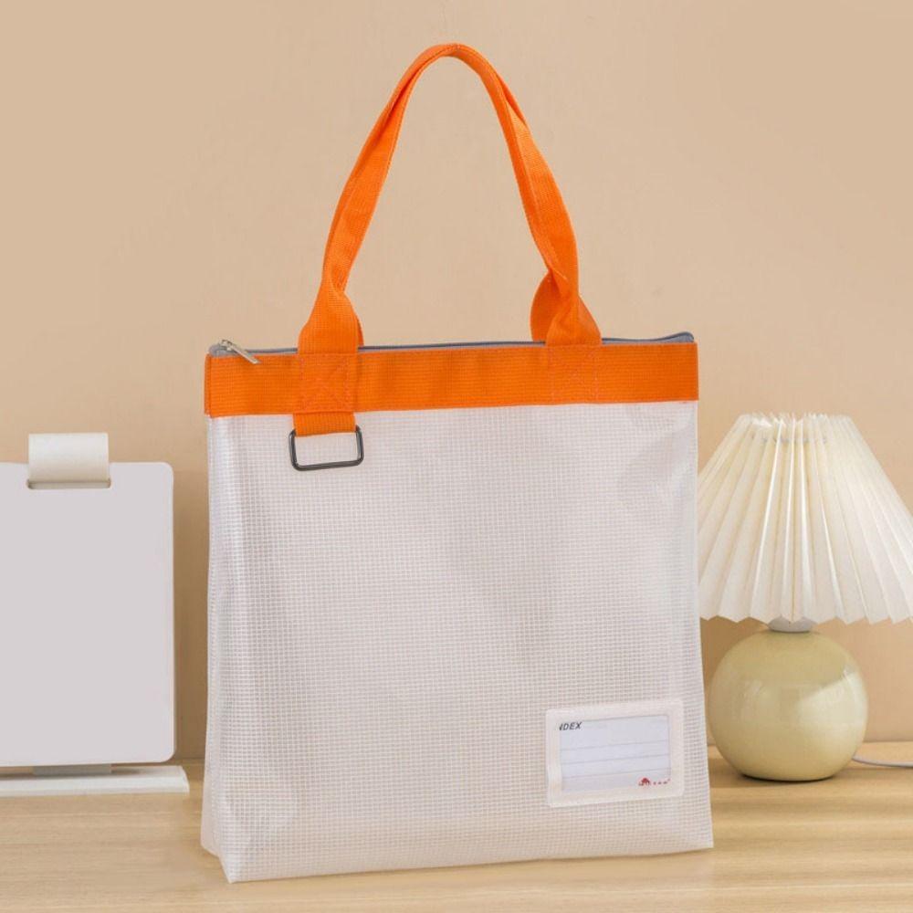 with Handle Mesh Document Storage Bag Large Capacity File Storage Bag Handheld Project Bag Travel