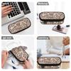 Pencil Pouch Printed 300D Polyester Easy Open Zipper with Spacious Main Pocket Mesh Layer and Pen Slot Divider for Everyday Study