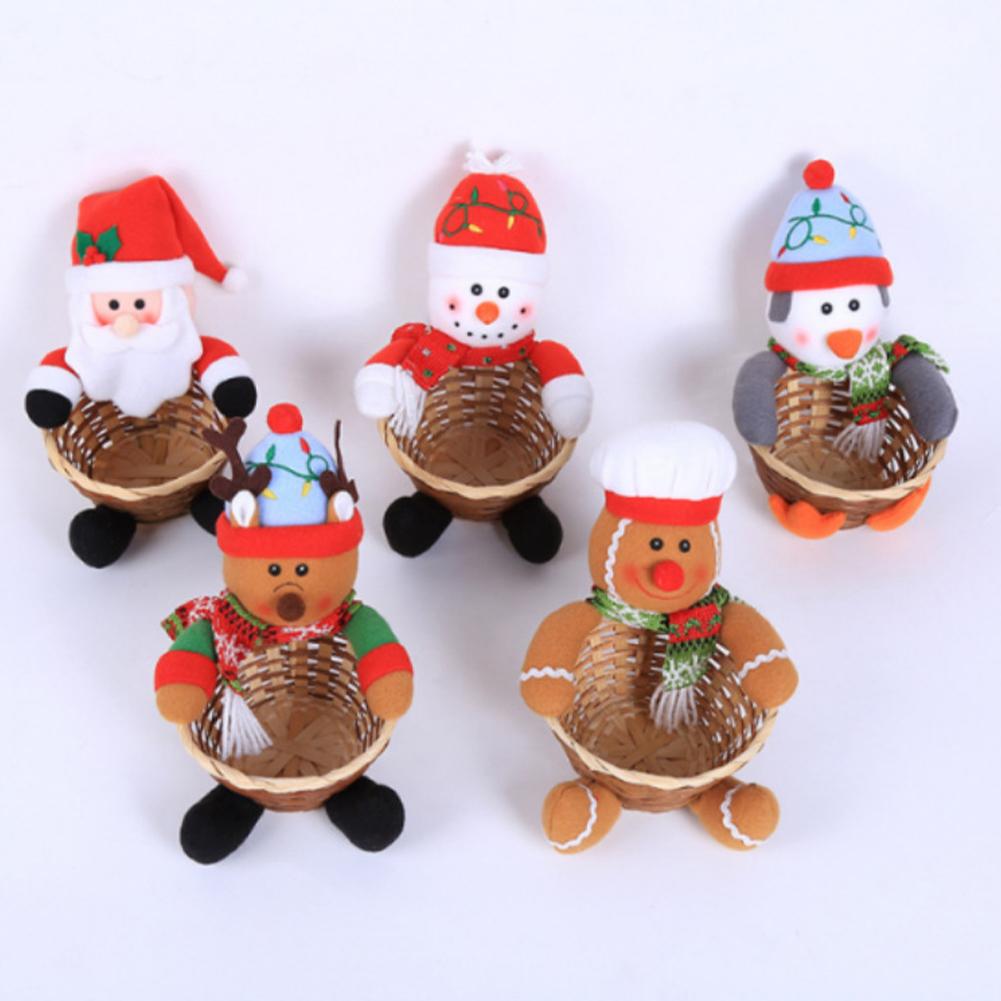1 Stück Weihnachts-Dekorations-Süßigkeitenkorb Weihnachts-Tischdekoration 12*18cm