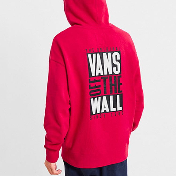 Vans Logo Print Hoodie Men Tops Red VN0A4ML3IZQ