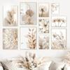 Affiche Pissenlit Beige Nordique Roseau Art Mural Minimaliste Impression Toile Affiches pour Salon Déco Maison Moderne