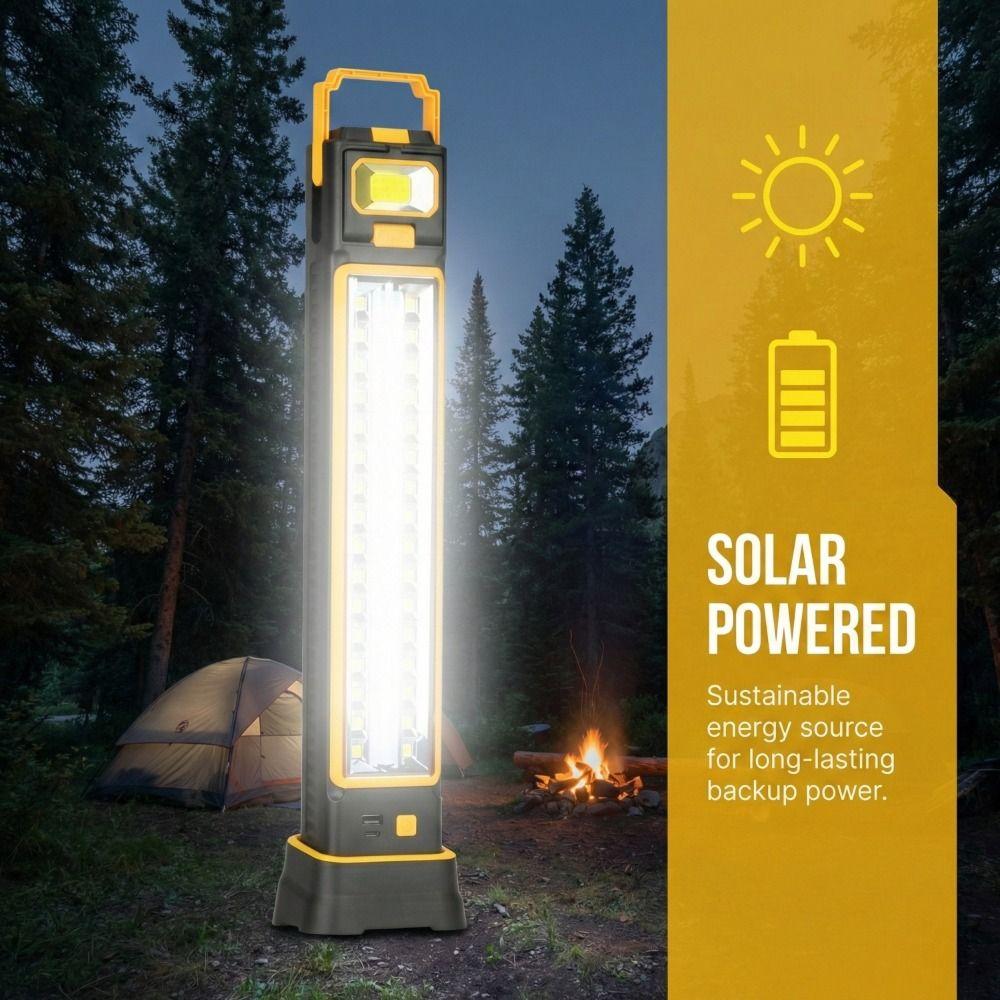 USB Rechargeable Solar-Powered Lamp Magnetic Base Emergency Light Torch Work Light  Magnetic Base