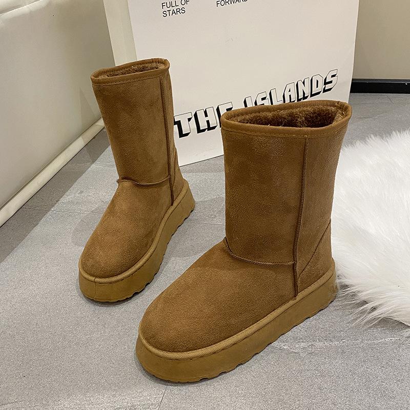 

2025 export good quality tall snow boots women s winter shoes velvet high-top thermal cotton shoes velvet cotton boots 42 жовтий